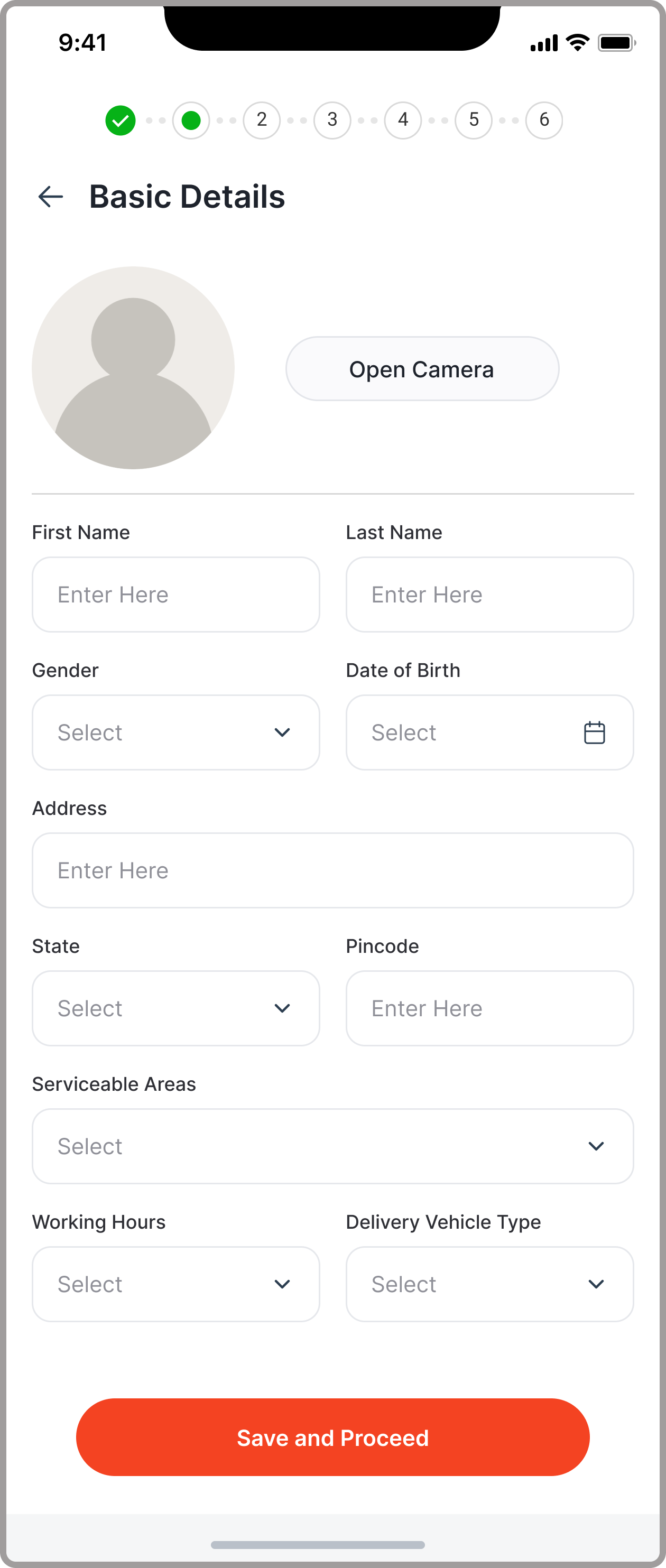 GINTAA registration, Basic Details sign-up form with photo, name, address and vehicle fields
