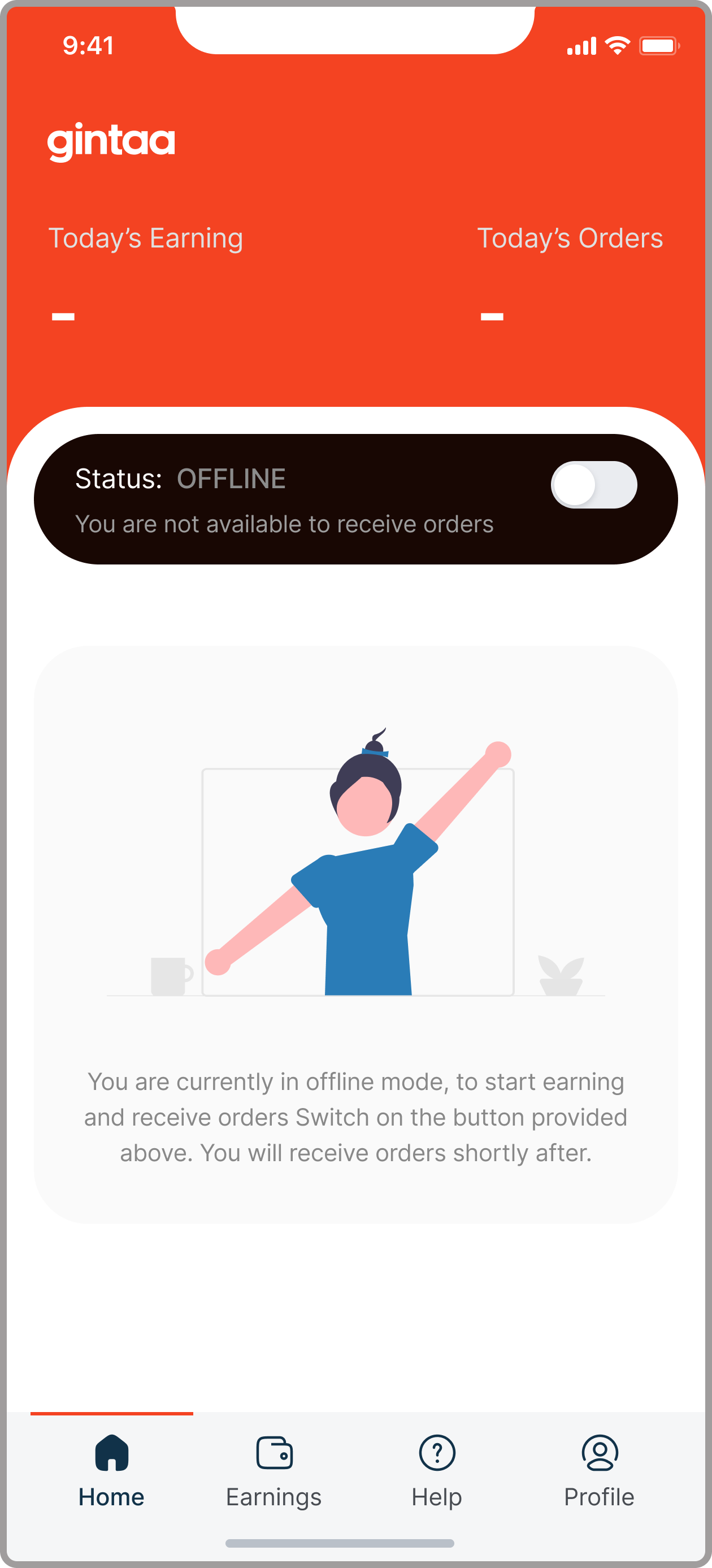 GINTAA home in offline mode, partner approved and ready to go online