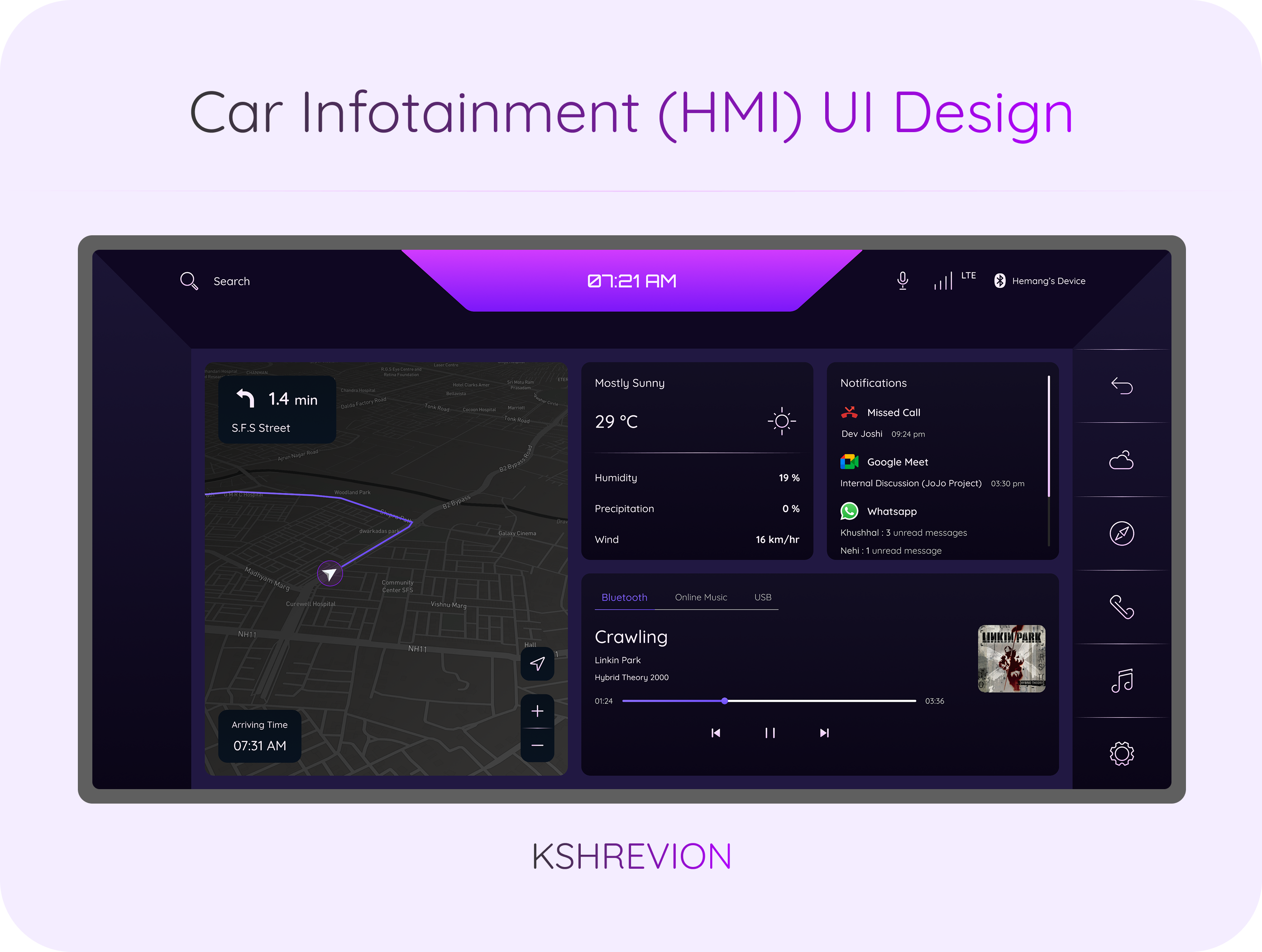 Car Infotainment (HMI) UI Design