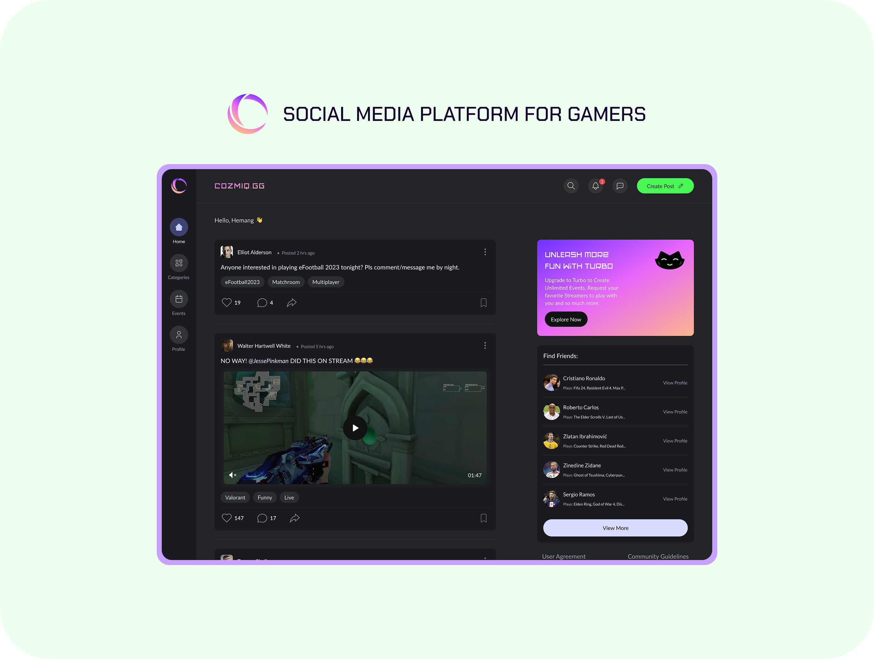 Cozmiq.gg — social platform for gamers